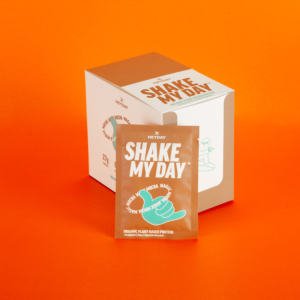 Box of 12 sachets of Heyday Shake My Day protein in Magic Mocha flavour